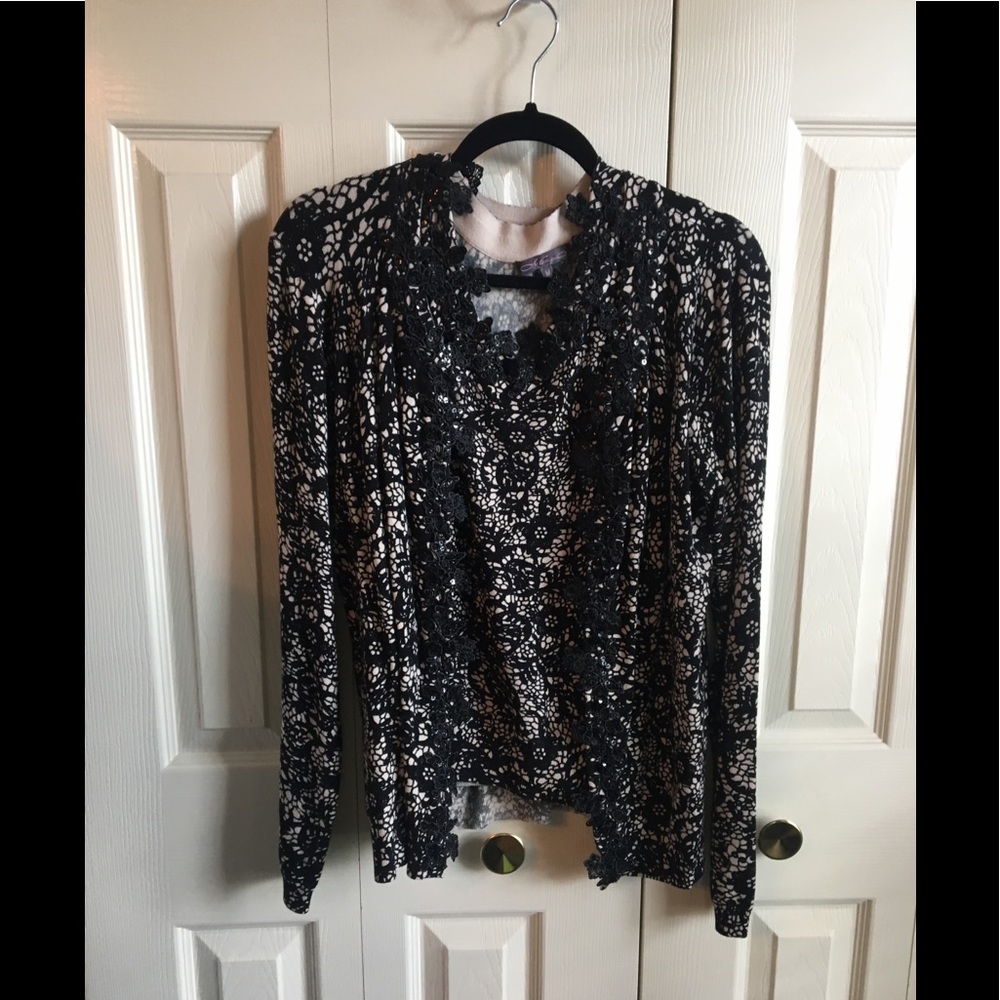 Cream & black sweater set